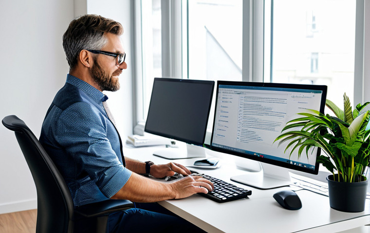 **
"A professional copywriter in a modern, brightly lit office, carefully selecting words from a digital thesaurus on their computer, fully clothed in business casual attire, appropriate content, safe for work, perfect anatomy, natural proportions, professional, family-friendly. The office setting includes plants and ergonomic furniture, promoting a sense of well-being and productivity."
**