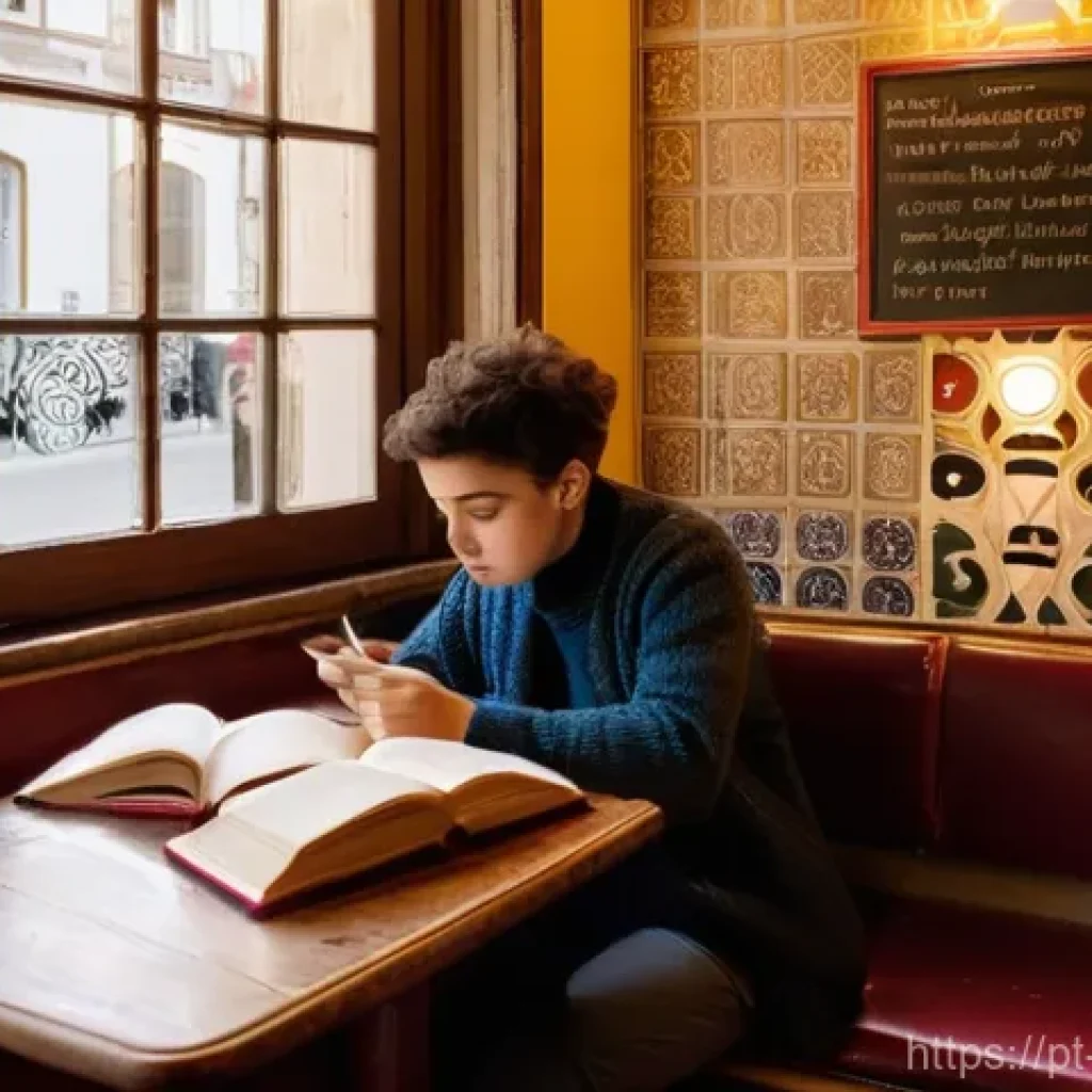 어휘력 증진을 위한 대중연설 기술 - **Prompt:** A young adult, gender-neutral, with a thoughtful expression, is comfortably seated in a ...