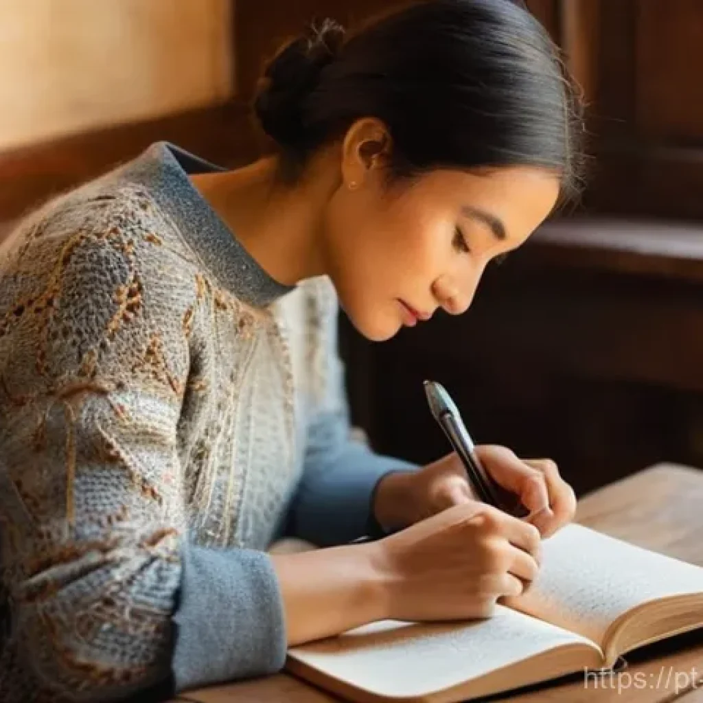 감정적인 연결을 위한 어휘 사용 - **Prompt 1: The Resonance of Words and Lasting Connections**
    A serene, diverse woman in her late...